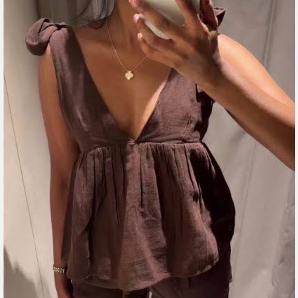 Zara Dark Brown Camisole Top